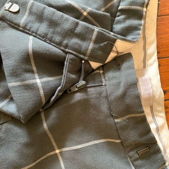 Windowpane Asymmetrical Apron Pants 1.State - Picture 3 of 4